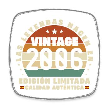 2006 Vintage Retro Birthday Gift - Square fridge magnet - white - Front