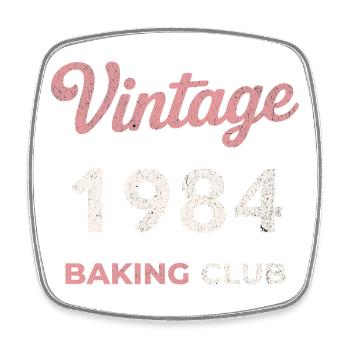 Vintage 1984 – Baking Club Retro Birth Year - Square fridge magnet - white - Front