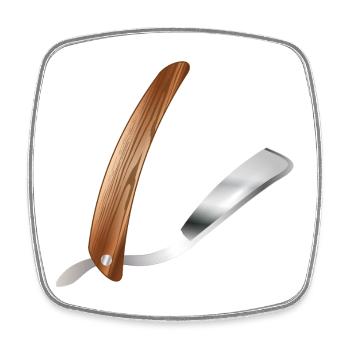 Classic Barber Straight Razor in Retro Style - Square fridge magnet - white - Front