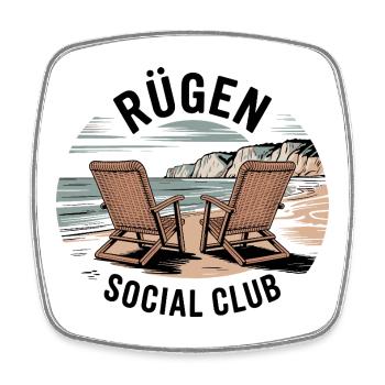 Rügen Urlaub Ostsee Reise Strand - Viereckiger Kühlschrankmagnet - Weiß - Vorne