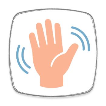 Waving Hand Icon Graphic - Square fridge magnet - white - Front