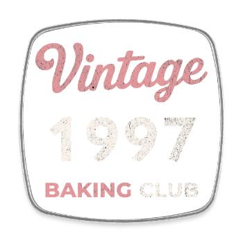 Vintage 1997 – Baking Club Retro Geburtsjahr - Viereckiger Kühlschrankmagnet - Weiß - Vorne