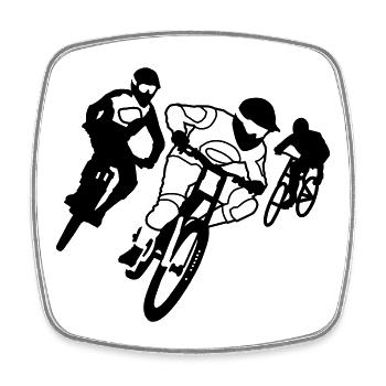 Mountain bike - Square fridge magnet - white - Front