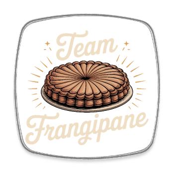 Logo du gâteau Team Frangipane - Magnet carré - blanc - Devant