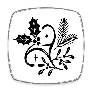 Mystic Yule mit Misteln, Tanne und Stechpalme - Viereckiger Kühlschrankmagnet - Weiß - Vorne