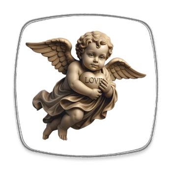 CUPID CHERUB #1 – Frieden & Liebe - Viereckiger Kühlschrankmagnet - Weiß - Vorne