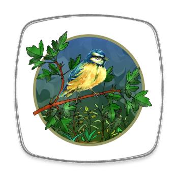 Colorful bird - Square fridge magnet - white - Front