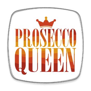 Prosecco Queen Party Königin Krone - Viereckiger Kühlschrankmagnet - Weiß - Vorne
