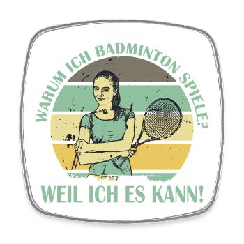 Joueur de badminton offre des tenues de badminton - Magnet carré - blanc - Devant