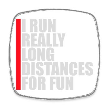 Je cours de très longues distances pour un marathon amusant - Magnet carré - blanc - Devant
