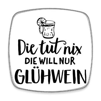Humour de l’expression du vin chaud - Magnet carré - blanc - Devant