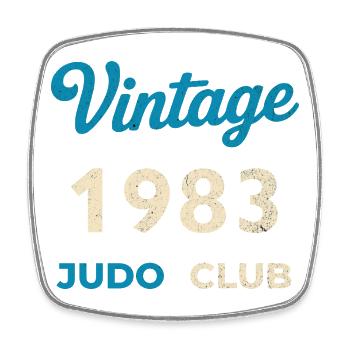 Vintage 1983 Judo Club Retro Birth Year Gift - Square fridge magnet - white - Front