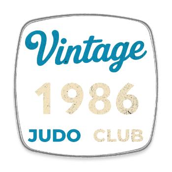 Vintage 1986 Judo Club Retro Birth Year Gift - Square fridge magnet - white - Front