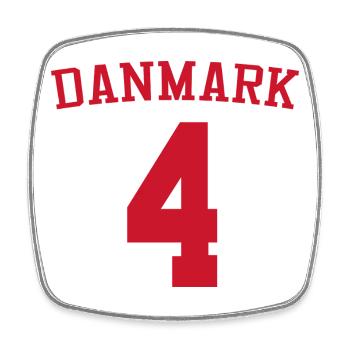 Danemark 4 Sport - Magnet carré - blanc - Devant