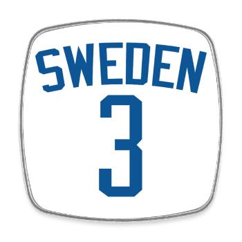 Schweden 3 – Sportdesign - Viereckiger Kühlschrankmagnet - Weiß - Vorne