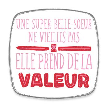 It doesn't age, it increases in value - Square fridge magnet - white - Front