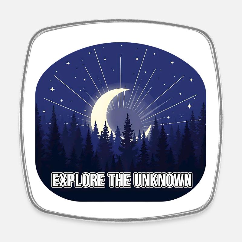 Explorer la Forêt Lunaire Inconnue - Magnet carré - blanc