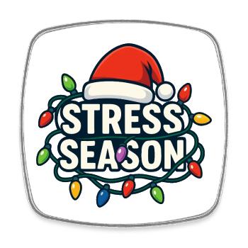 Saison stressante, Noël drôle, subtil - Magnet carré - blanc - Devant