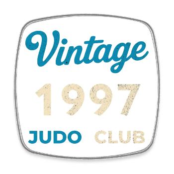 Vintage 1997 Judo Club Retro Birth Year Gift - Square fridge magnet - white - Front