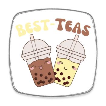 Best-Teas cute kawaii bubble tea boba tea - Viereckiger Kühlschrankmagnet - Weiß - Vorne
