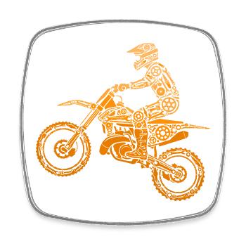 Motocross, Motocross Rider, Dirt Bike, Dirt Biker - Square fridge magnet - white - Front