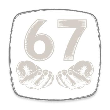 Funny 67 Meme Hands Gen Alpha Humor - Square fridge magnet - white - Front