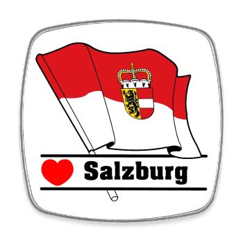 Salzburg Flag with Heart - Square fridge magnet - white - Front