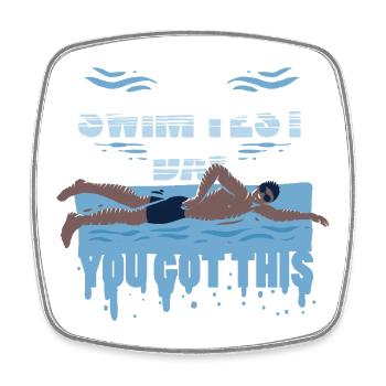 Schwimmlehrer It's Swim Test Day - Viereckiger Kühlschrankmagnet - Weiß - Vorne