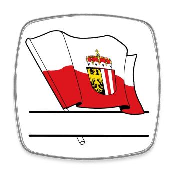 Upper Austria Flag – Text Space - Square fridge magnet - white - Front