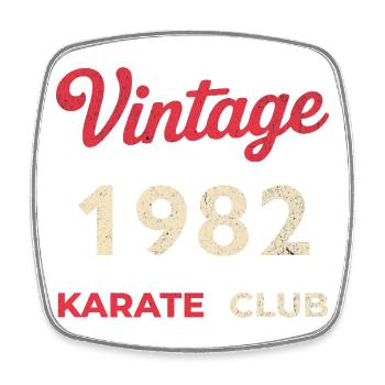 Vintage 1982 – Karate Club Retro Birth Year - Square fridge magnet - white - Front