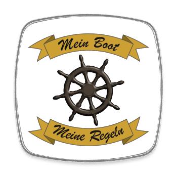My Boat, My Rules - Skipper Fun Gift - Square fridge magnet - white - Front
