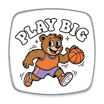 Play Big Bear Basketball - Square fridge magnet - white - Front