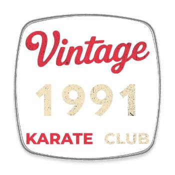 Vintage 1991 – Année de naissance rétro du Karate Club - Magnet carré - blanc - Devant