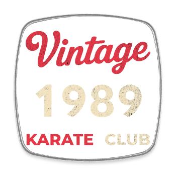 Millésime 1989 – Année de naissance rétro du Karate Club - Magnet carré - blanc - Devant