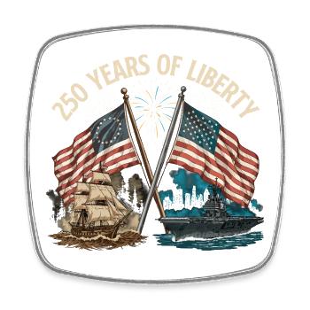 250 Jahre Liberty USA 1776 bis 2026 Patriotisch - Viereckiger Kühlschrankmagnet - Weiß - Vorne