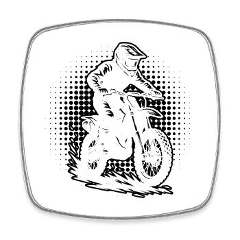 Motocross Fokus pur - Viereckiger Kühlschrankmagnet - Weiß - Vorne
