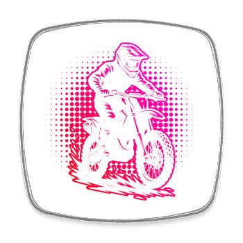 Direct Motocross Statement - Square fridge magnet - white - Front