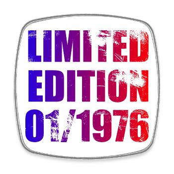 50th Birthday Limited Edition 01/1976 - Square fridge magnet - white - Front