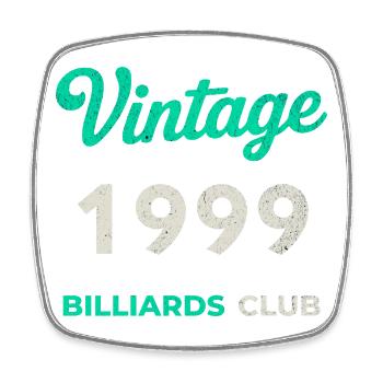 Vintage 1999 – Billiards Club Retro Birth Year - Square fridge magnet - white - Front