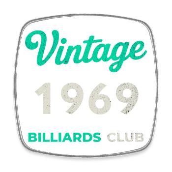Vintage 1969 – Billiards Club Retro Geburtsjahr - Viereckiger Kühlschrankmagnet - Weiß - Vorne