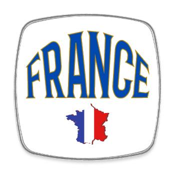 France - Magnet carré - blanc - Devant