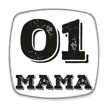01 Mama  - Viereckiger Kühlschrankmagnet - Weiß - Vorne