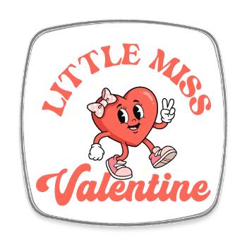 Little Miss Valentine Süße Liebeshumor-Paare - Viereckiger Kühlschrankmagnet - Weiß - Vorne