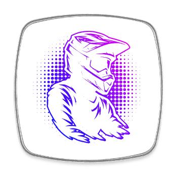 Characterful motocross design - Square fridge magnet - white - Front