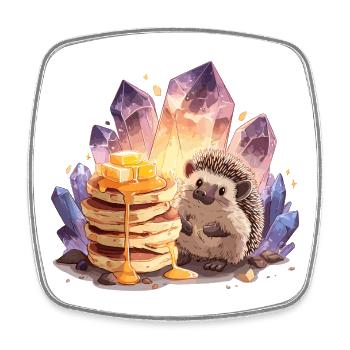Sedgehog pancakes et cristaux - Magnet carré - blanc - Devant