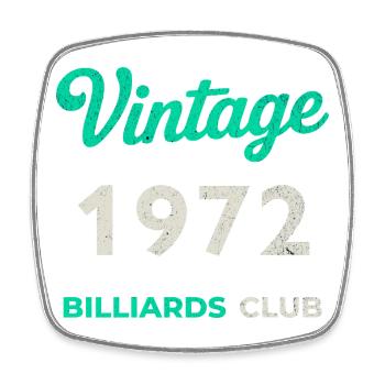 Vintage 1972 – Billiards Club Retro Geburtsjahr - Viereckiger Kühlschrankmagnet - Weiß - Vorne