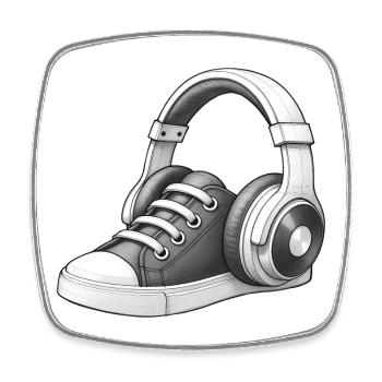 MUSICAL SNEAKERS - black & white - Magnet carré - blanc - Devant