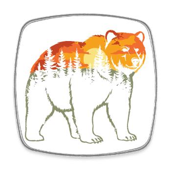 Bär, Wald, Natur, Wildnis, Outdoor, Tier - Viereckiger Kühlschrankmagnet - Weiß - Vorne