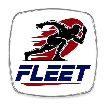 Fleet Racer Emblem - Viereckiger Kühlschrankmagnet - Weiß - Vorne