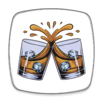 Cheers: Two glasses of blades - Square fridge magnet - white - Front